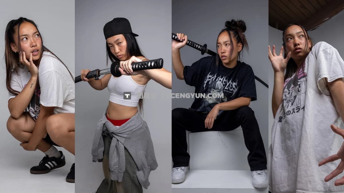 嘻哈街头风格服饰模特摄影拍照姿势照片指南合集 Streetwear I: Alaina – TrueRef（12305）图层云