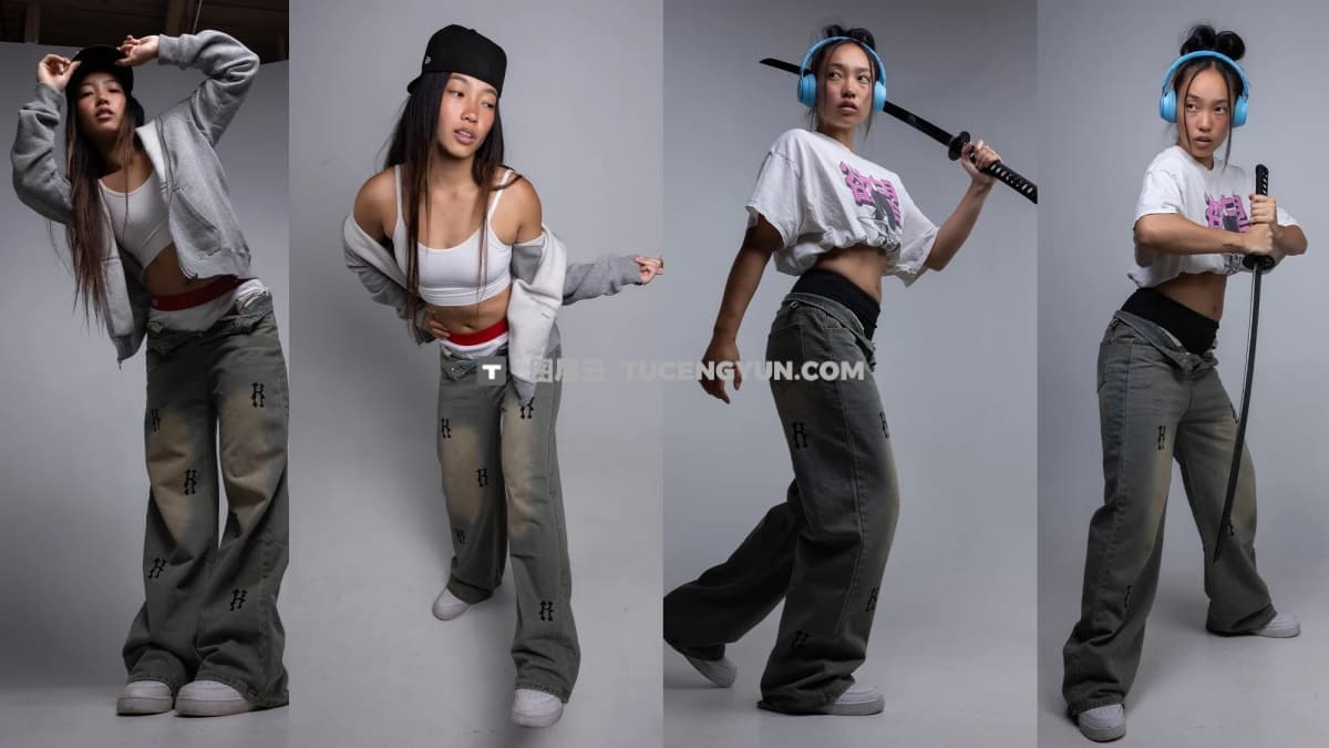 嘻哈街头风格服饰模特摄影拍照姿势照片指南合集 Streetwear I: Alaina – TrueRef（12305）图层云
