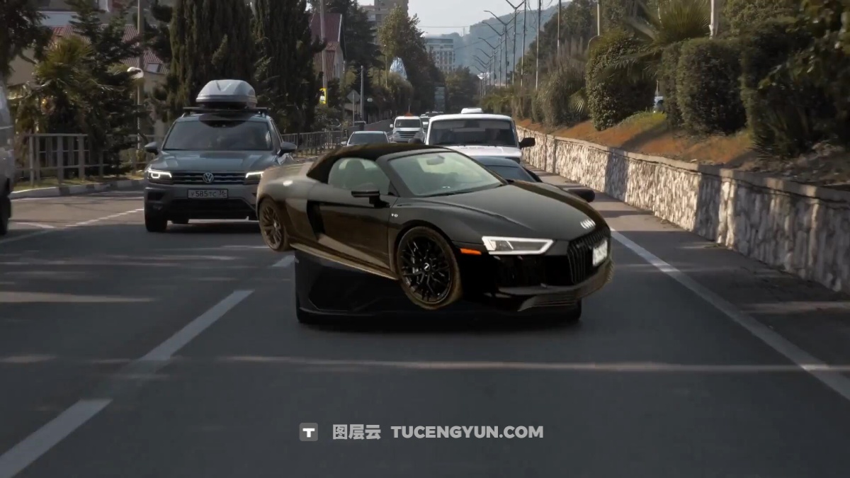 FCPX插件：热门创意汽车闪现冻结帧晃动效果短视频剪辑转场插件（12340）图层云
