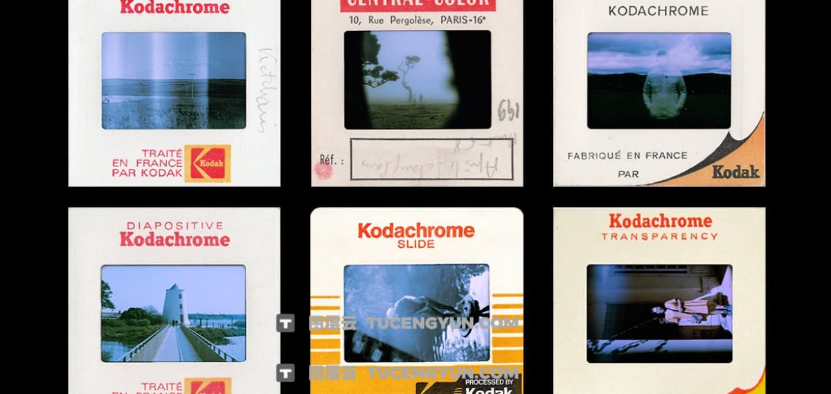 80年代复古美学柯达克罗姆胶片褪色过曝叠加边框PSD+PNG素材 Pixflow – Kodachrome Projection Film Slides（12344）图层云