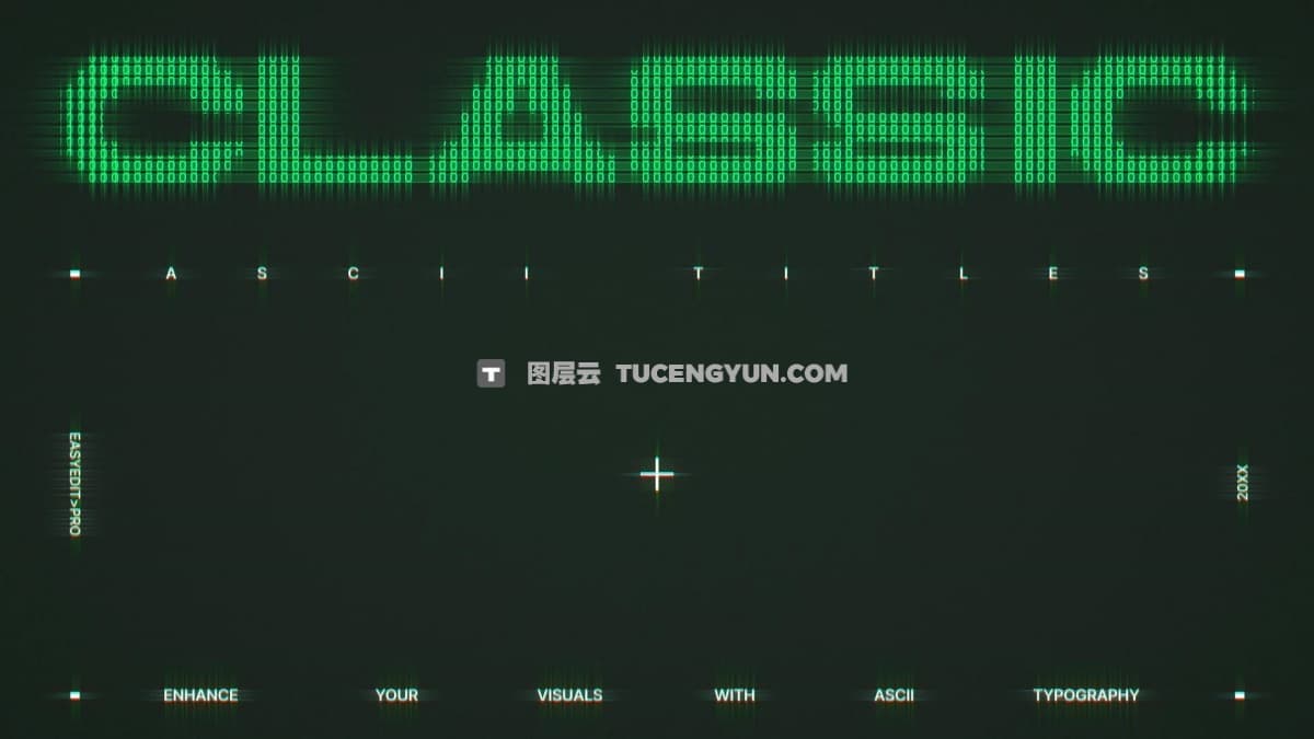 达芬奇预设：复古ASCII像素风格二进制编码艺术风格化文字标题排版（12370）图层云