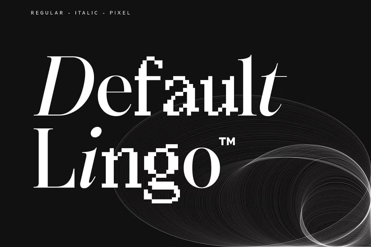 英文字体：豪华现代品牌优雅衬线像素混排logo标题排版封面海报广告设计字体 SS Default Lingo – Display Mix Font（12376）