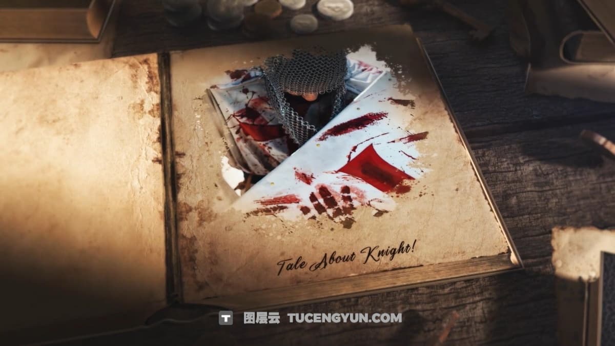 AE模板：传奇之书厚重历史感人物传记财经历史纪录片开场片头模板（12380）图层云