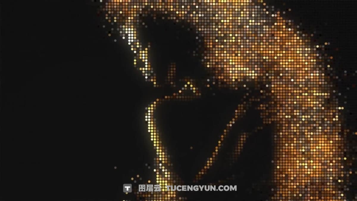 达芬奇预设：复古像素二极管屏幕闪烁发光效果预设（12394）图层云