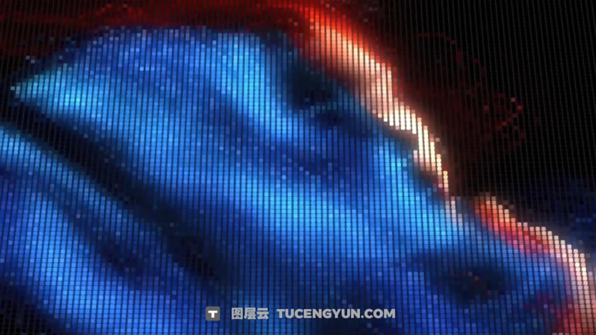达芬奇预设：复古像素二极管屏幕闪烁发光效果预设（12394）图层云