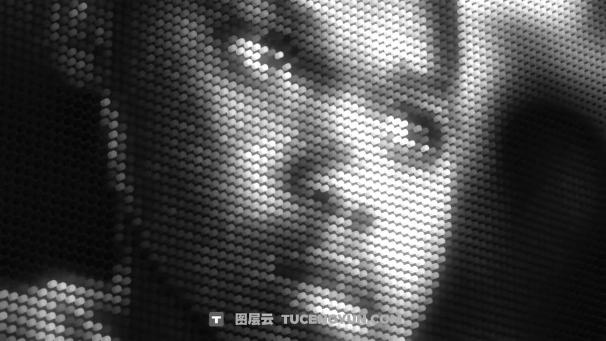 达芬奇预设：复古像素二极管屏幕闪烁发光效果预设（12394）图层云