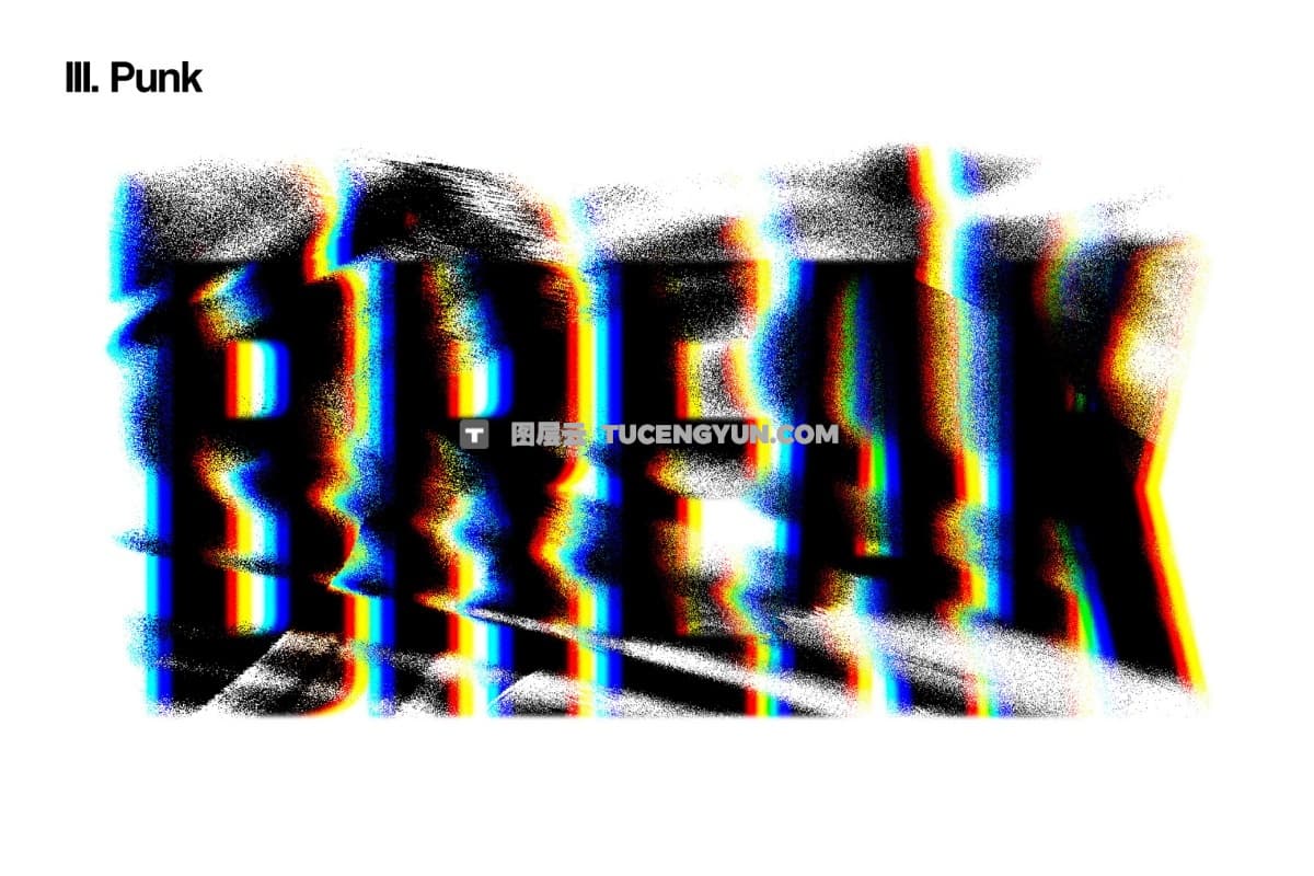 复古粗犷抽象艺术艺术混乱信号故障扭曲文本标题PSD特效样机合集 Glitched Distortion Text Effect（12403）图层云