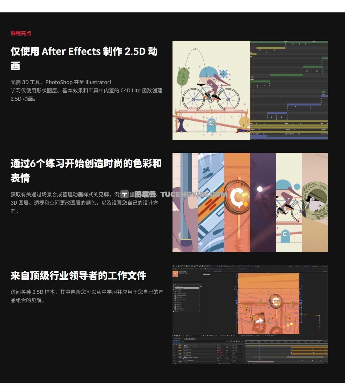 大师课程：Coloso AE创意图形初高级Motion Graphic MG动画视频教程 中/英/韩文字幕（12408）图层云