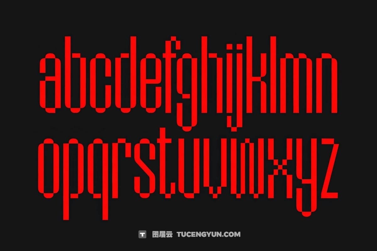 英文字体：复古反乌托邦现代像素锯齿视觉艺术logo标题排版无衬线西文装饰性字体 403 Proxel Pixel Typeface（12418）图层云