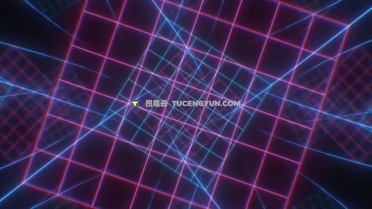 20个复古Y2K风格霓虹灯网格激光舞台VJ背景4K视频素材（12430）图层云