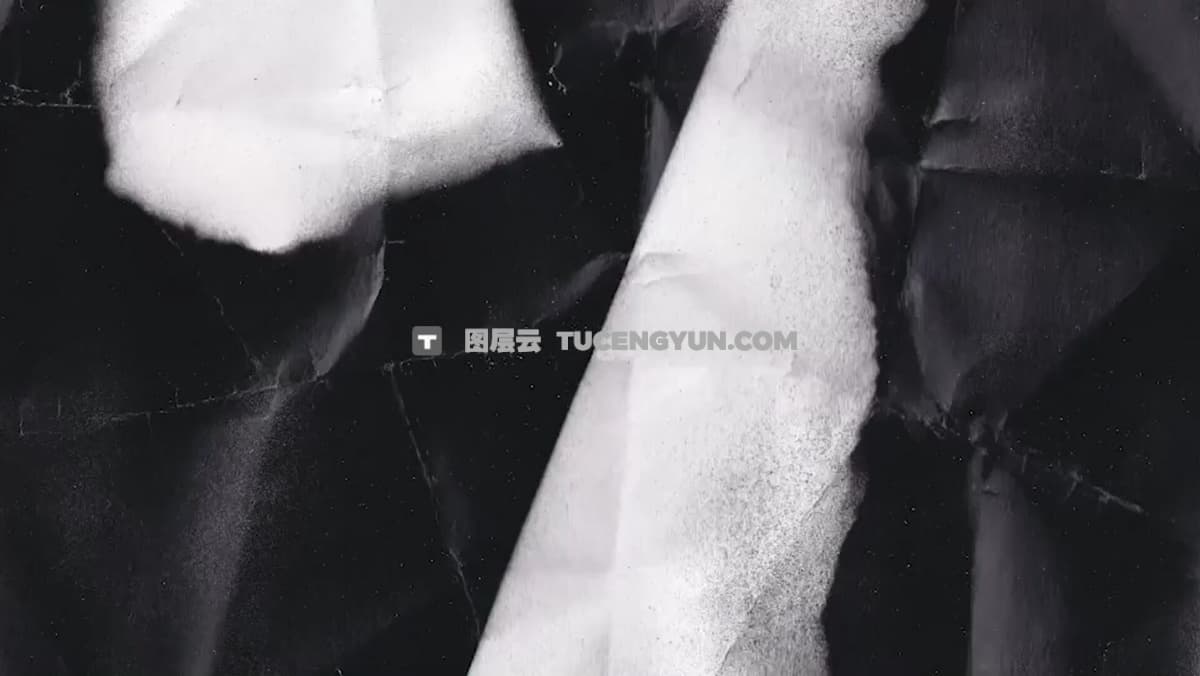 16个复古混合媒体风格纸张撕裂折痕老化褶皱断裂颗粒定格动画背景4K视频素材（12461）图层云