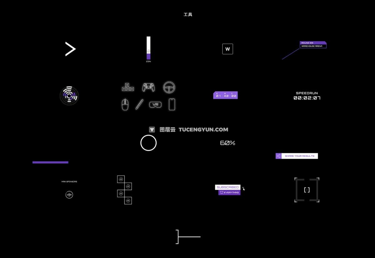 MotionVFX — mGaming 90多个顶级游戏博主频道栏目包装文字排版背景叠加转场效果FCPX插件（12465）图层云