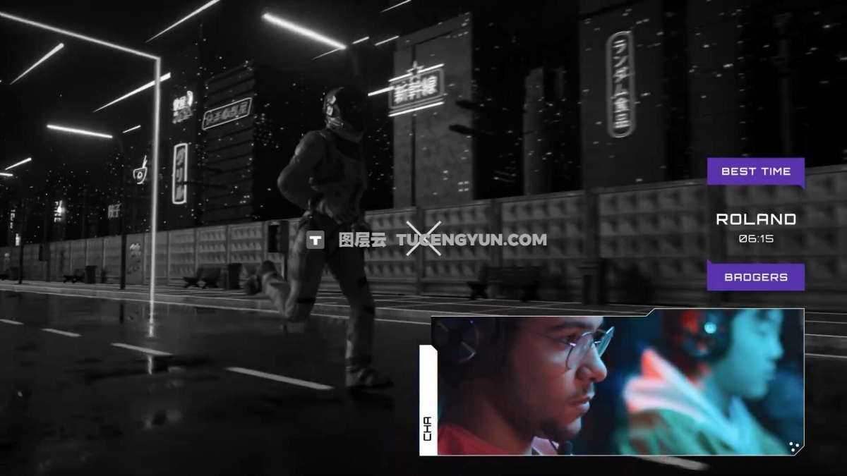 MotionVFX — mGaming 90多个顶级游戏博主频道栏目包装文字排版背景叠加转场效果FCPX插件（12465）图层云