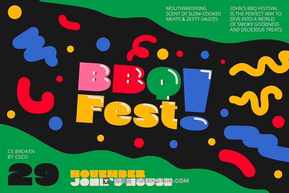 英文字体：现代趣味超粗体逆反差海报排版标题无衬线字体 CS Broken – Bold Font（12484）图层云