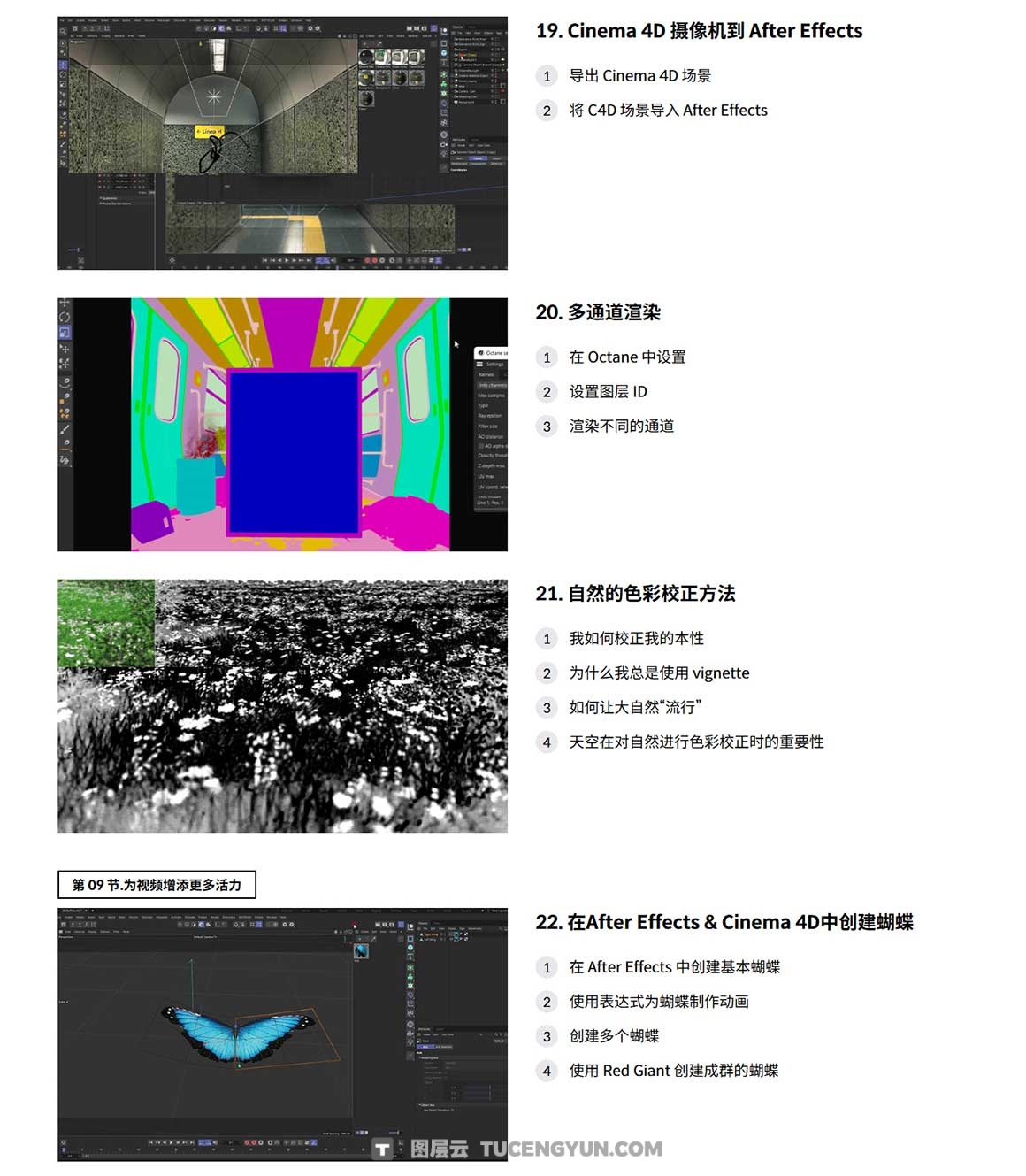 大师课程：超现实主义梦幻3D艺术场景动画创作C4D+OC渲染器视频课程 含工程文件 中文字幕（12513）图层云
