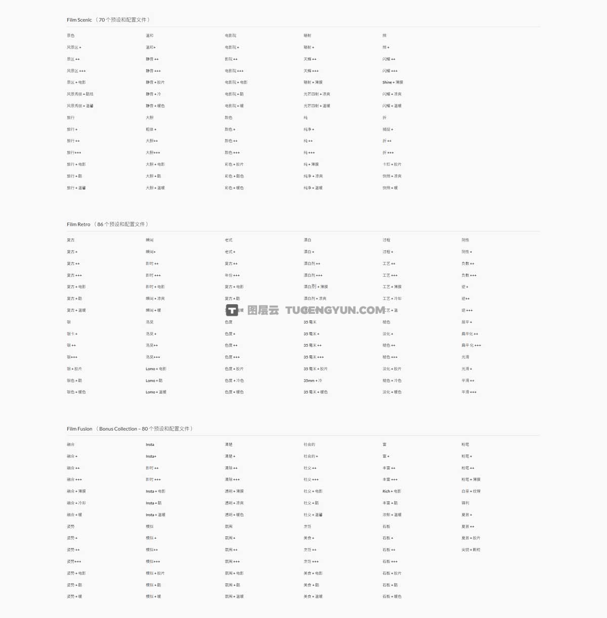 700多种复古胶片模拟预设+配置文件完整收藏 Stockpresets Lightroom Collection – Film Master（12527）图层云