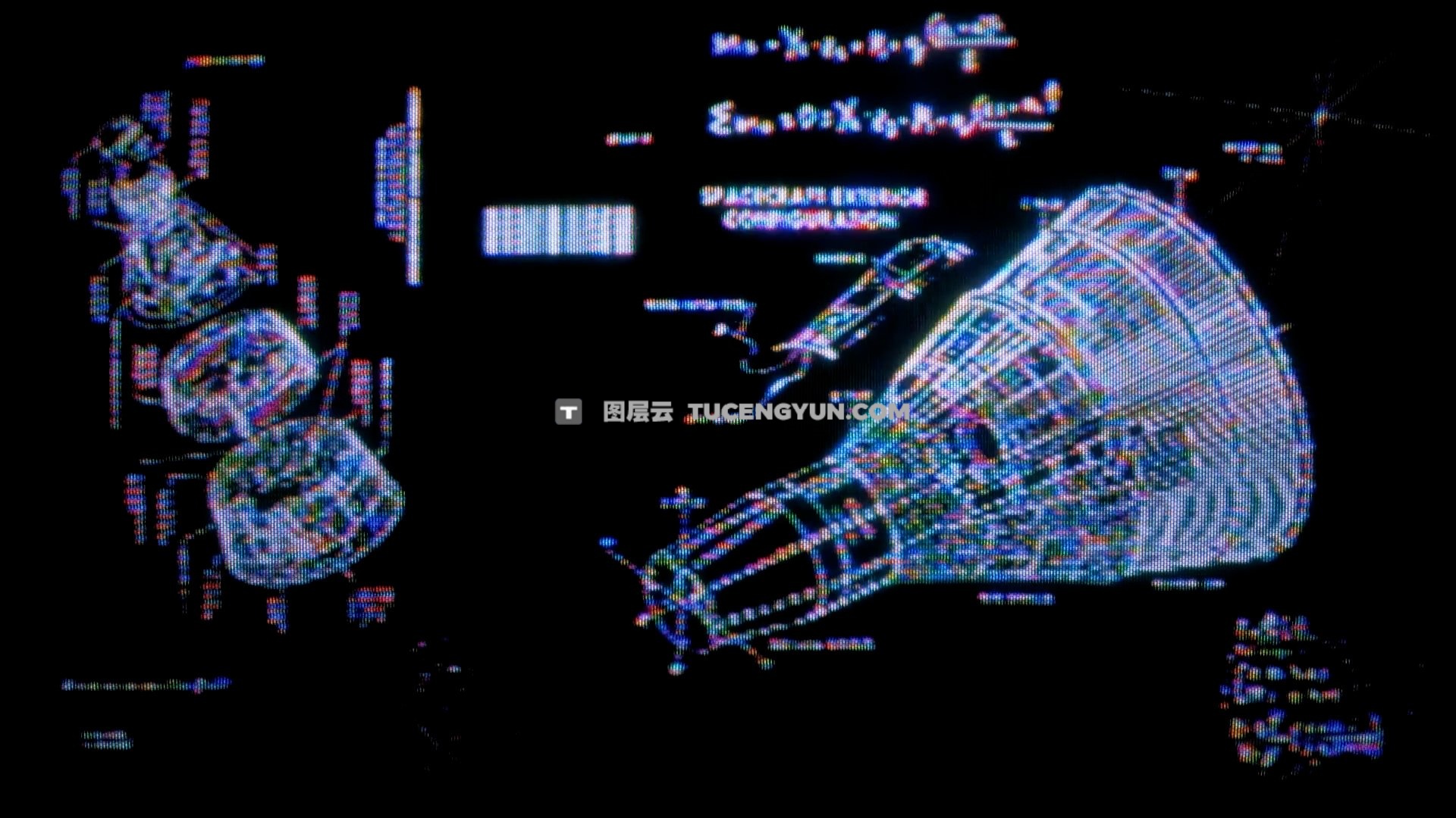 Happy Editing — CRT TEXTURES 200多个复古模拟独特故障颗粒元素纹理CRT字体+框架视频素材（3499）图层云