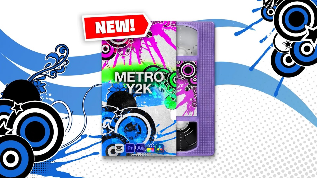 Tiny Tapes – METRO Y2K FX 复古千禧年Y2K风格滑板手垃圾摇滚混乱美学音乐MV视觉编辑叠加动画视频素材（12533）