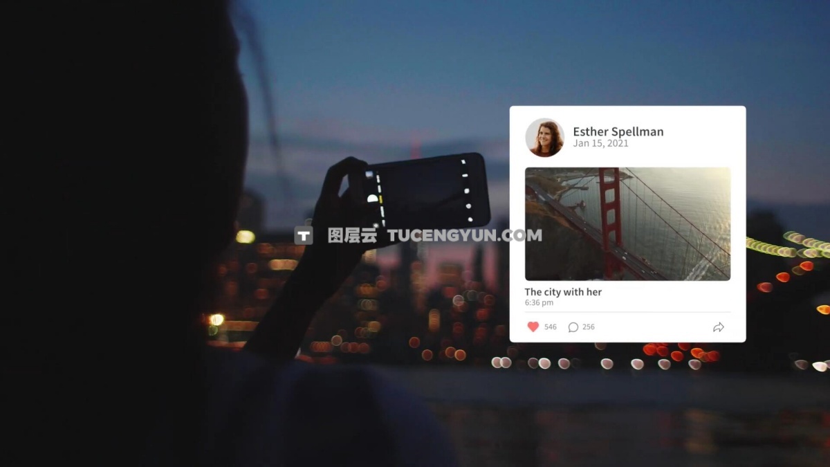 FCPX插件：社交软件聊天、帖子、消息即时弹窗动画效果 Instant Messages（12535）图层云