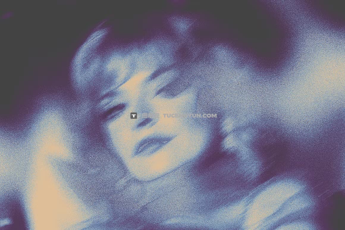 复古酸性艺术运动模糊抽象图像叠加PSD特效样机 Dreamy Negative Photo Effect（12585）图层云