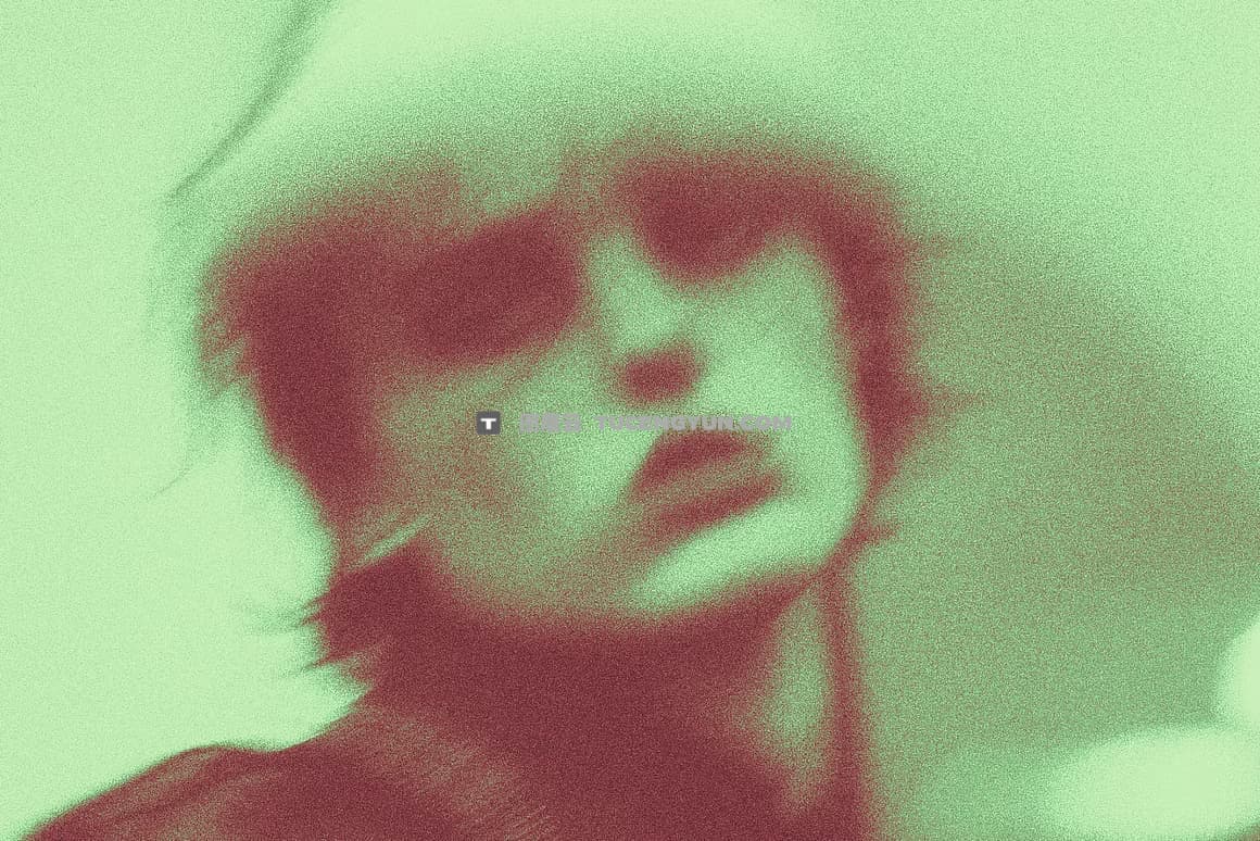 复古酸性艺术运动模糊抽象图像叠加PSD特效样机 Dreamy Negative Photo Effect（12585）图层云