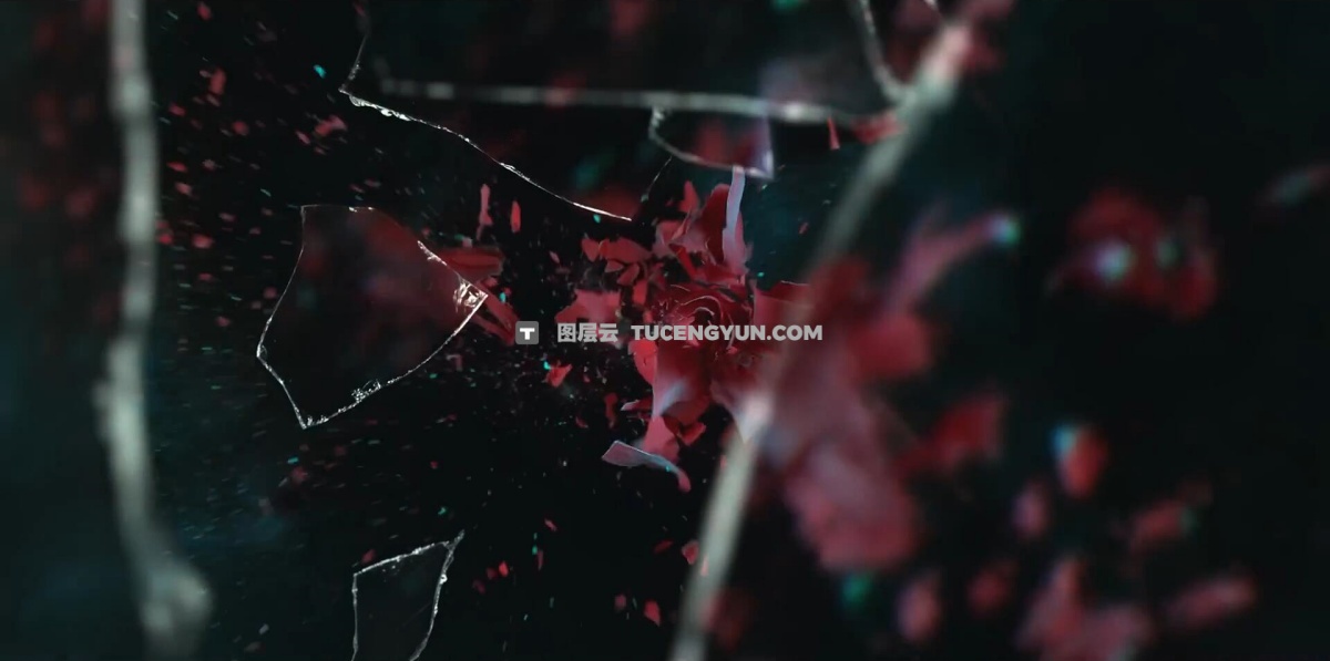 MotionVFX — mStyle Broken Glass 28个史诗级电影美学玻璃爆炸破碎裂缝转场文字排版叠加效果FCPX插件+LUT调色预设（12588）图层云