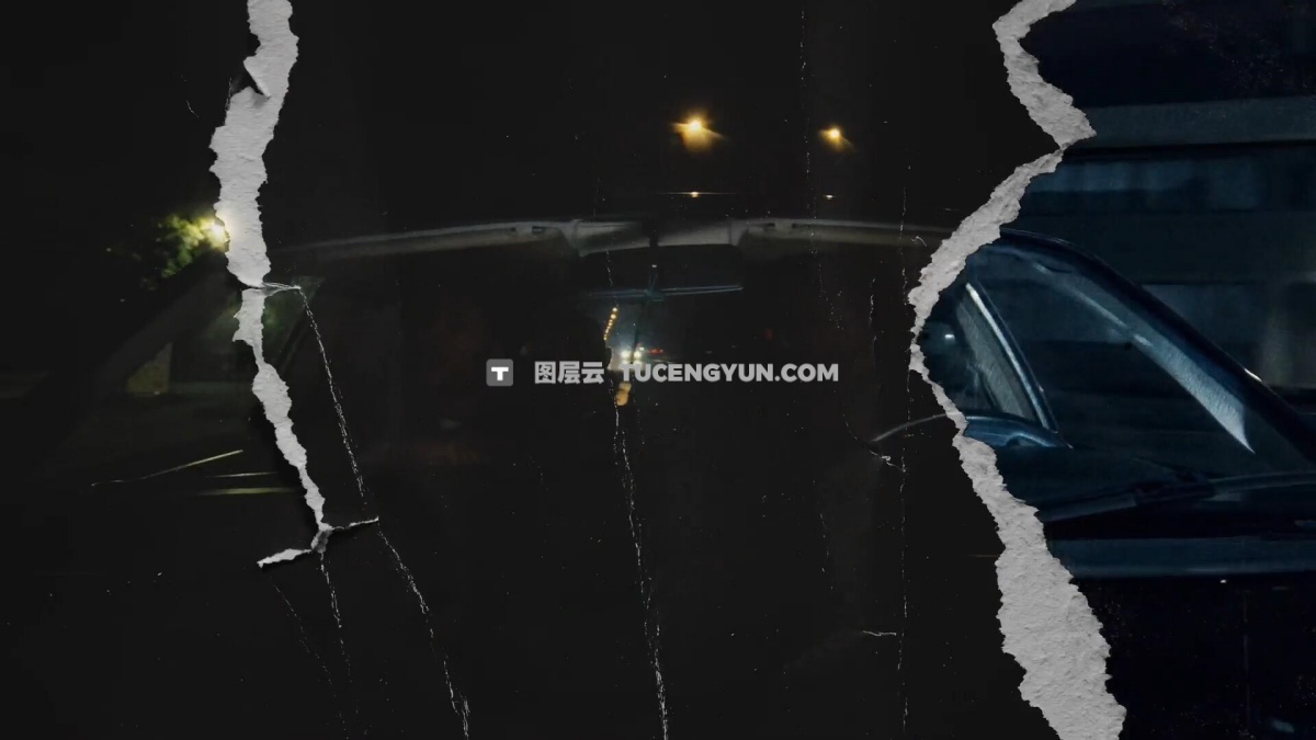 复古手工杂志撕纸折痕撕裂拼贴剪切风格化转场过渡AE/PR/达芬奇模板（12598）图层云