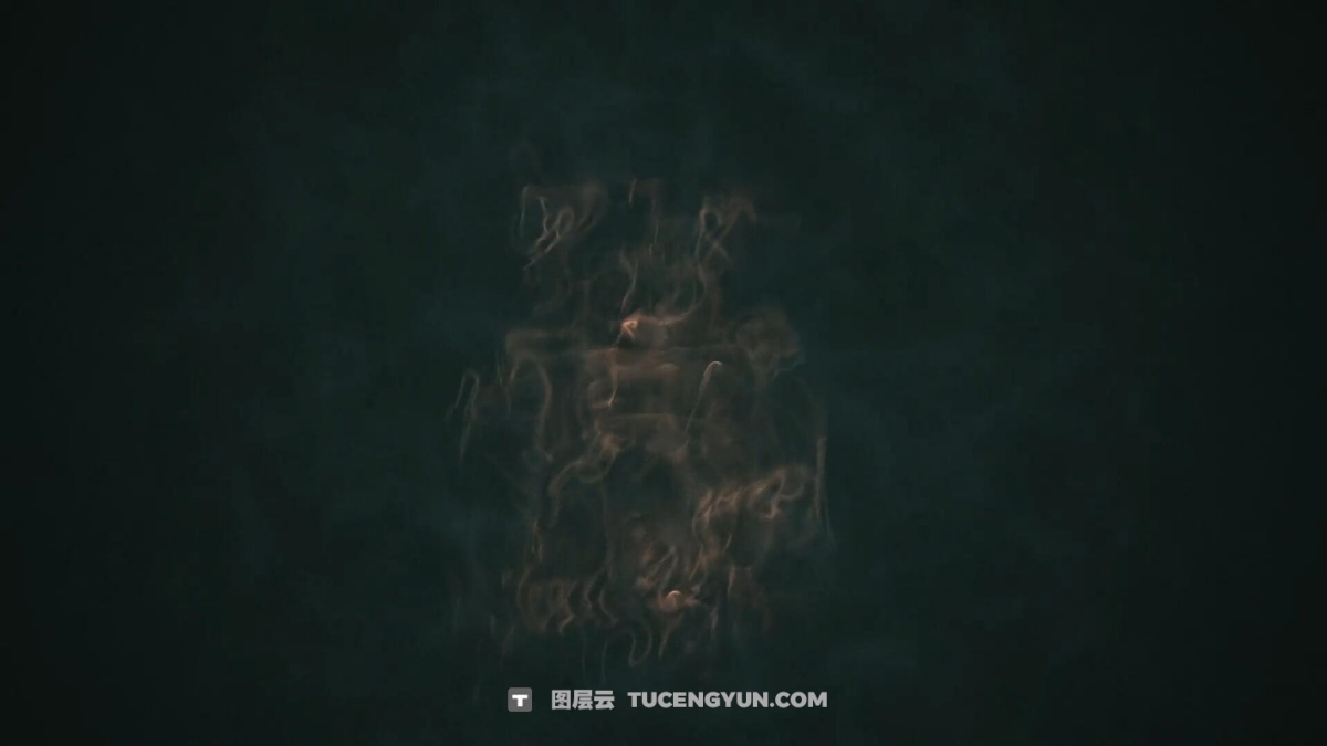 AE模板：	黑暗氛围电影质感烟雾飘散文字标题显示效果（12618）图层云