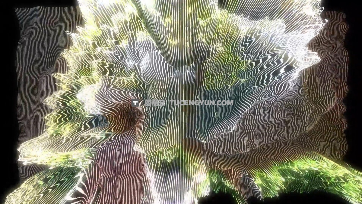 达芬奇预设：创意3D像素网格变形扭曲画面效果（12648）图层云