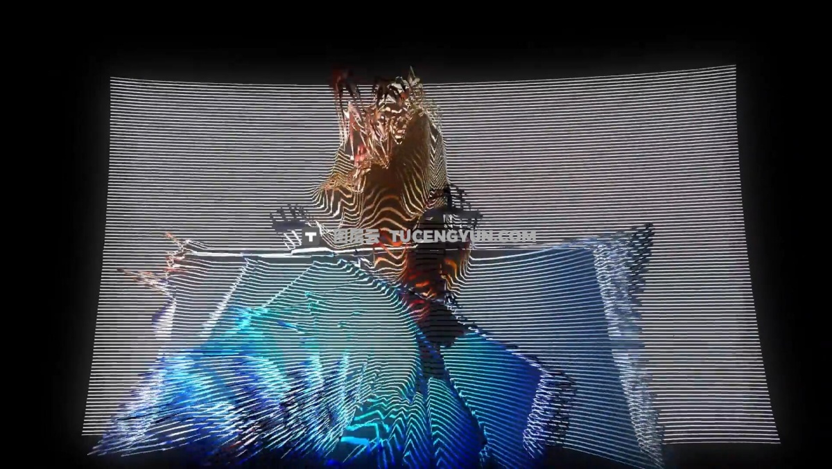 达芬奇预设：创意3D像素网格变形扭曲画面效果（12648）图层云