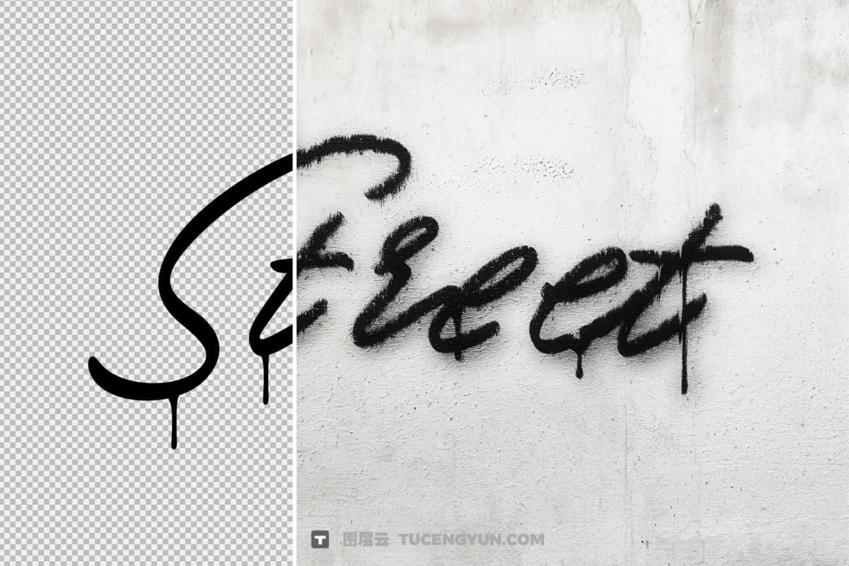 千禧Y2K前卫摇滚街头涂鸦风格手绘插画文字标题PSD特效样机 Graffiti Text & Logo Effect（12677）图层云