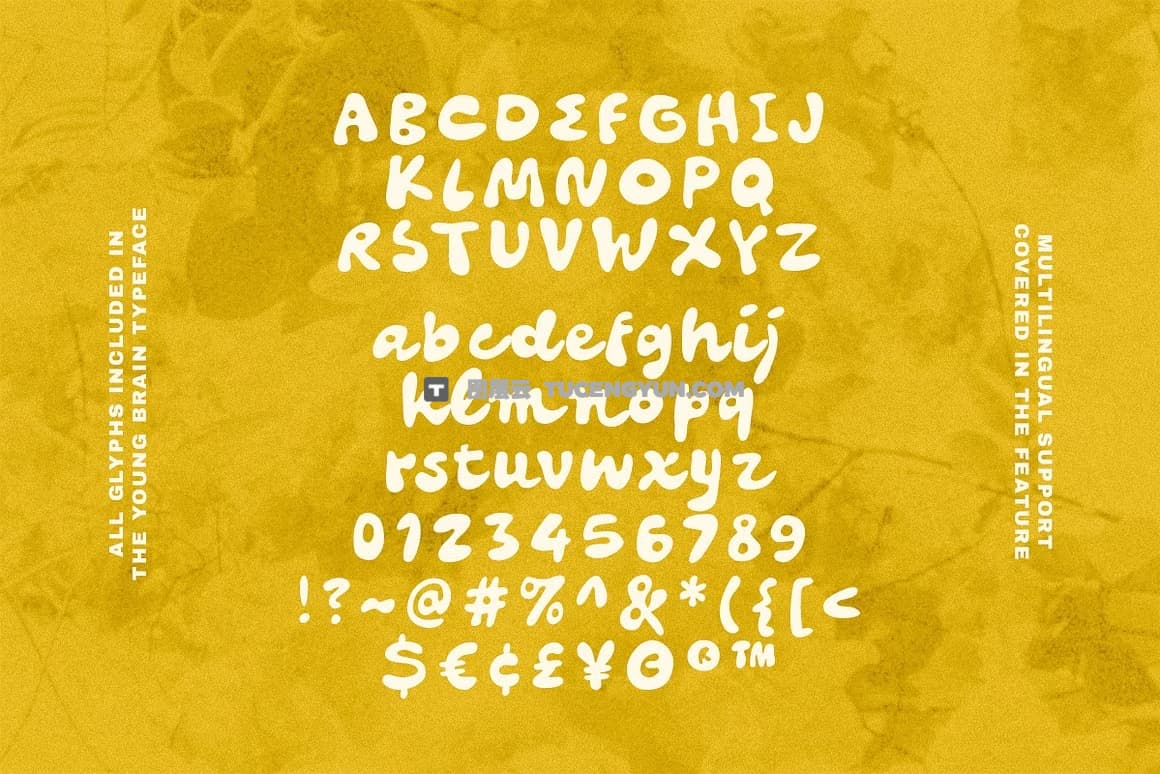 英文字体：复古Y2K时髦大胆现代趣味美学logo标题排版无衬线装饰封面海报设计字体 Youth Brain – Groovy Bold Font（12680）图层云