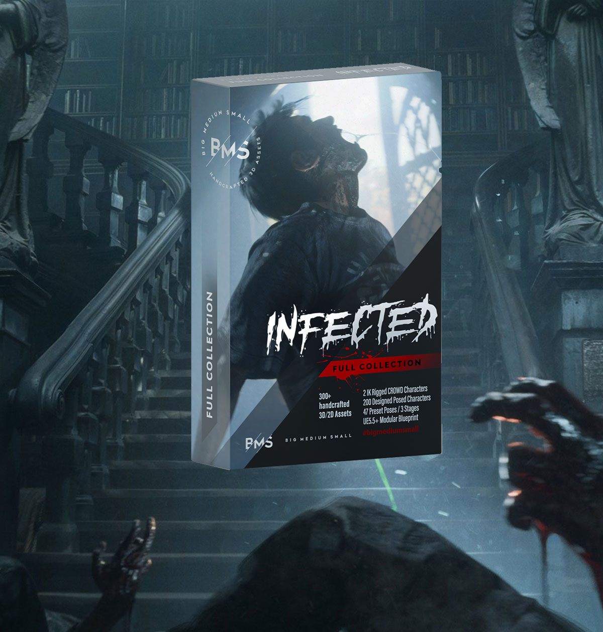BigMediumSmall – Infected 300多个高质量末日病毒感染丧尸人群角色3D模型Blender/Unreal/FBX/OBJ格式（12681）