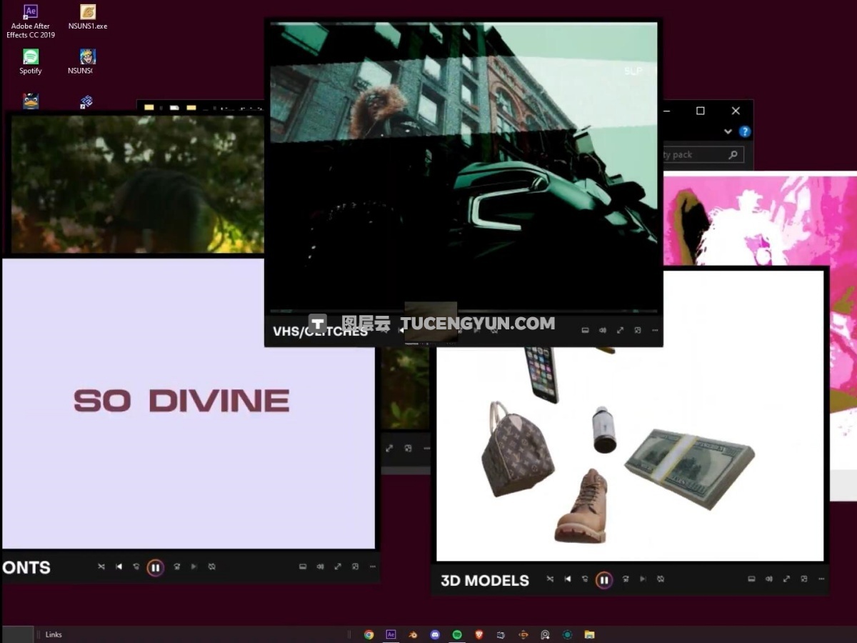 嘻哈说唱风格音乐MV短片剪辑AE预设/叠加/纹理/音效/字体/LUT调色预设/素材包 KIRA DIVINITY PACK（12700）图层云