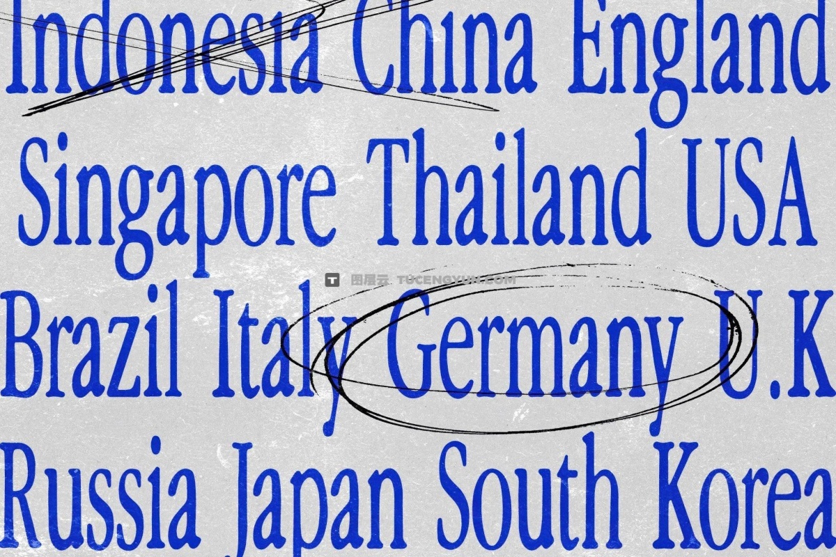 英文字体：复古磨损粗犷印刷打印出血logo徽标封面海报衬线字体 Grander – Display Serif Font（12738）图层云