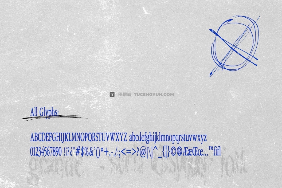 英文字体：复古磨损粗犷印刷打印出血logo徽标封面海报衬线字体 Grander – Display Serif Font（12738）图层云