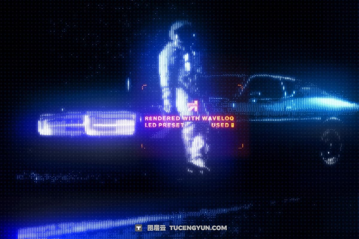 PS插件：赛博朋克未来主义霓虹发光电路波浪CRT扭曲弯曲模糊失真特效叠加控制器 Waveloq Photoshop Plugin 1.0.4（12752）图层云