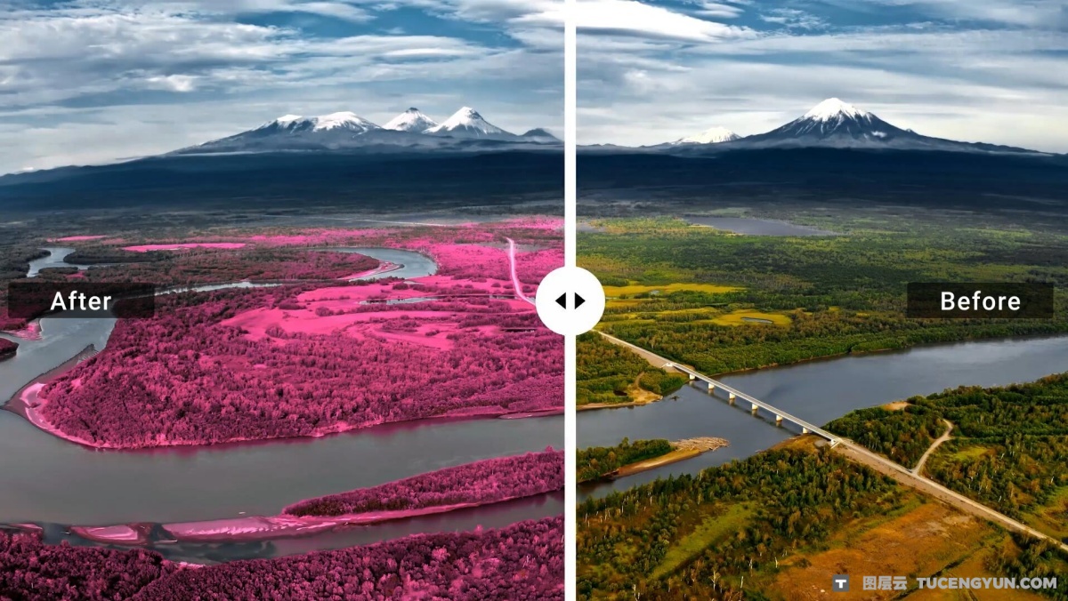 柯达Aerochrome红外胶片模拟风景旅拍摄影电影短片LUT调色预设 Aerochrome: Infrared LUTs（12855）图层云