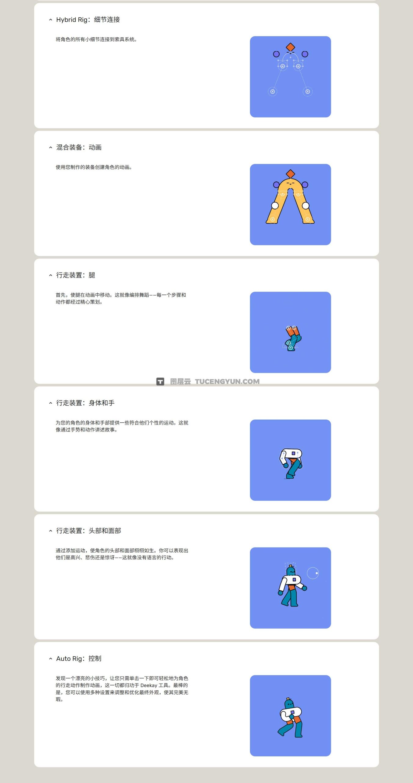 大师课程：全新AE角色动画绑定、动态设计流程视频课程 中文字幕 Motion Design School – Deekay Rigging & Motion（12857）图层云