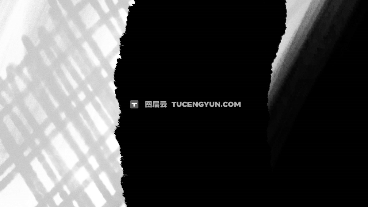 22个黑白色调做旧拼贴撕纸折纸效果拖放定格动画背景转场过渡视频素材包 Paper Tearing Effect Overlay（12913）图层云