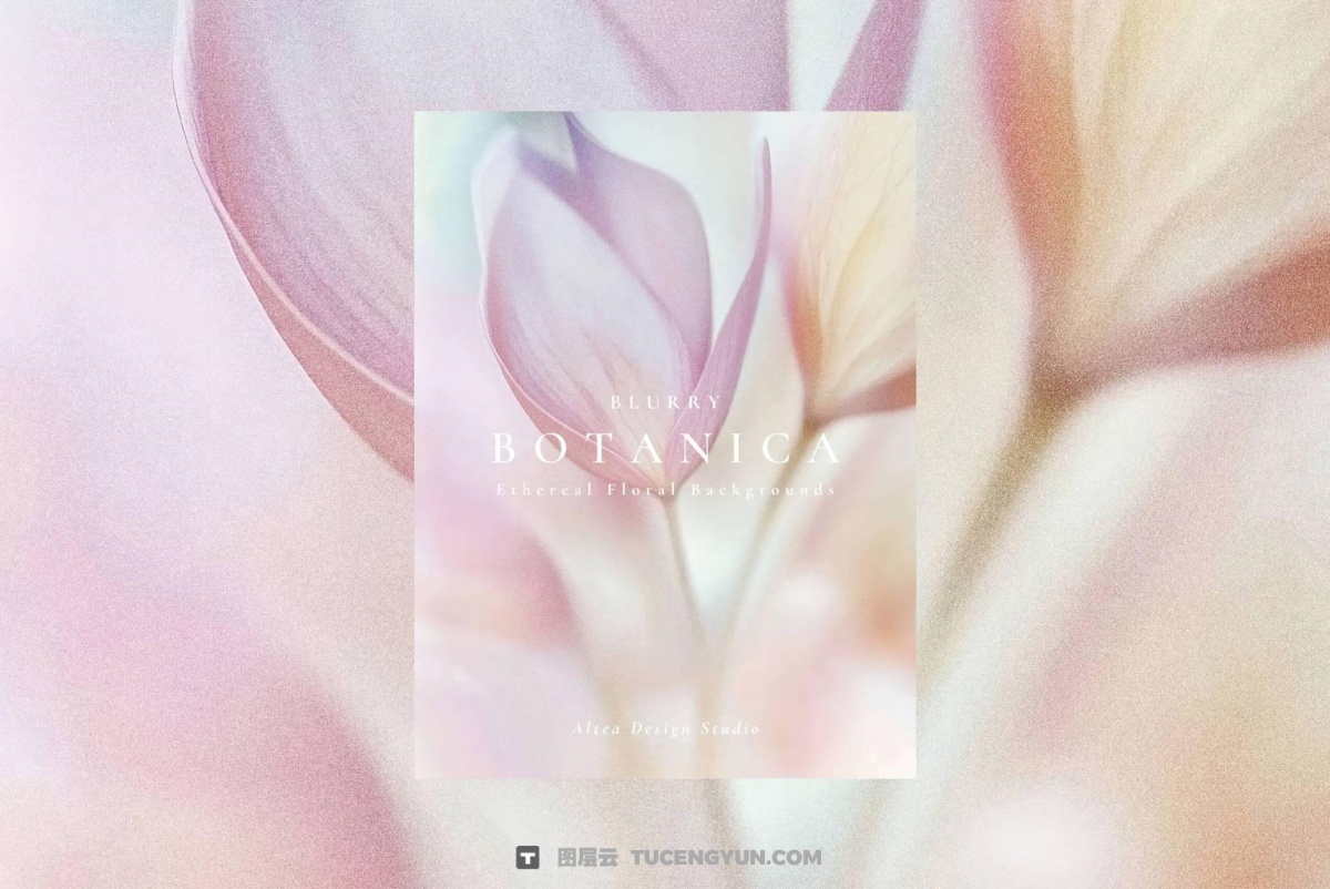 45个梦幻朦胧模糊优雅情绪温柔花朵花卉渐变JPG背景图片套装 Aesthetic Blurry Floral Backgrounds（12918）图层云