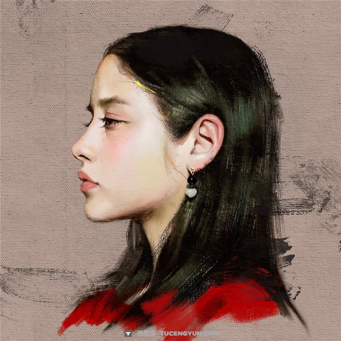 40个韩系风格油画混合干湿粗肌理感绘画Procreate笔刷画布背景纹理预设套装 Ultimate Oil Brush Set for Procreate（12946）图层云