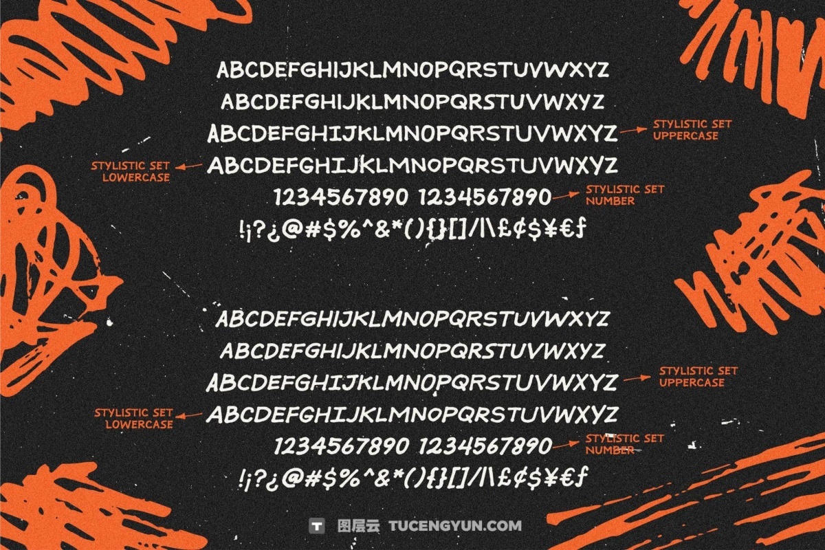 英文字体：复古马克笔真实笔迹墨迹涂改手写POP涂鸦艺术logo封面海报设计字体 HF Pensional – Marker Handwriting Font + Dingbats（12973）图层云