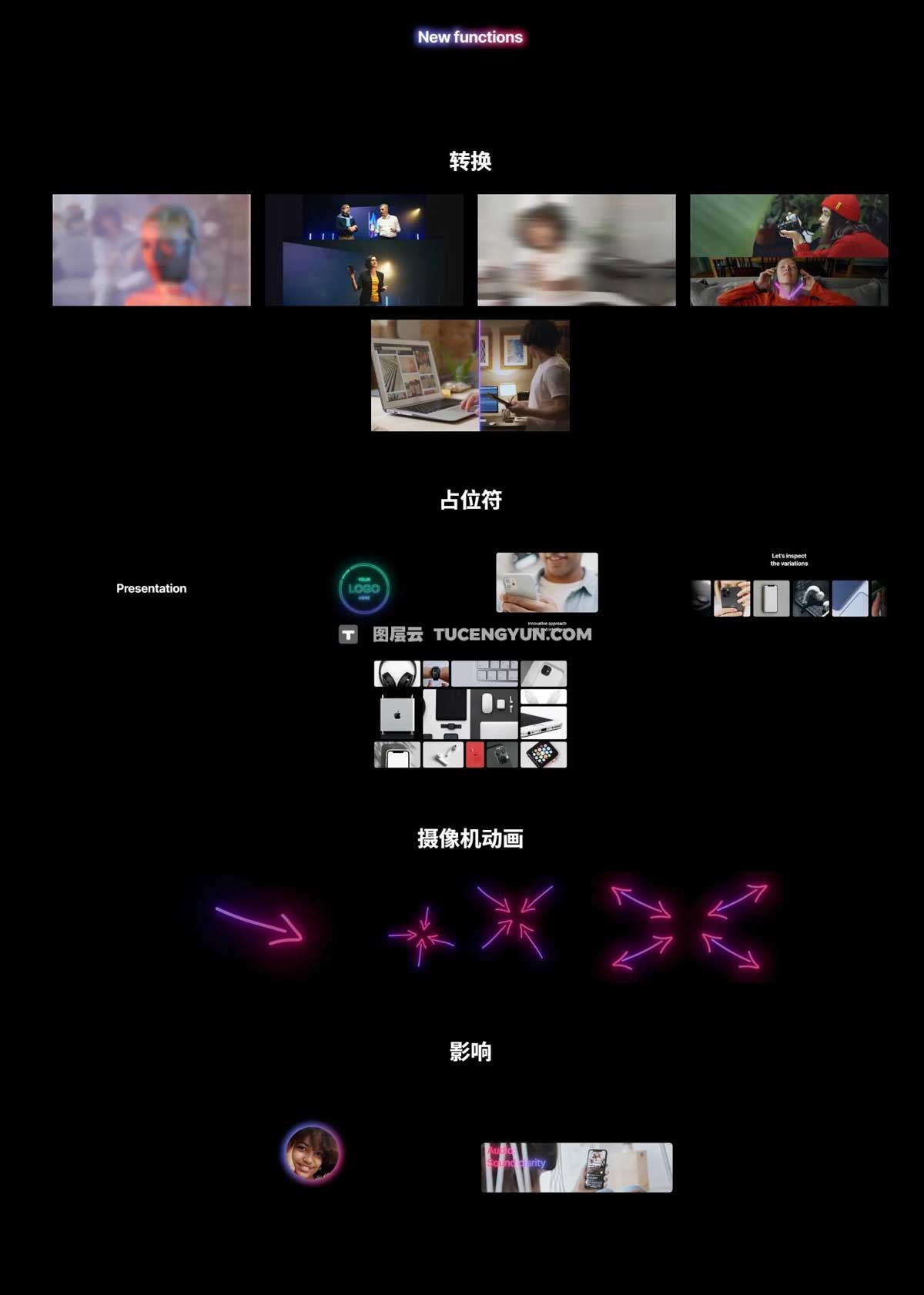 FCPX插件：80种苹果发布会风格科技数码测评频道视频博客文字标题、排版、转场、背景视觉动画 MotionVFX — mReview（11909）图层云