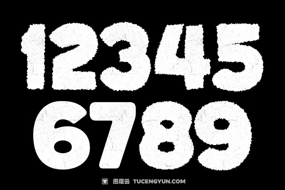 英文字体：90年代街头朋克摇滚风出血模糊毛边logo标题排版无衬线装饰封面海报设计字体（13007）图层云