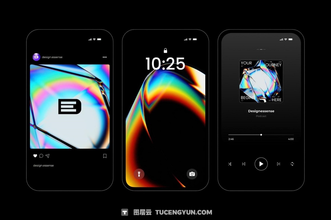 160个梦幻棱镜水晶切割玻璃亚克力折射渐变抽象3D几何PNG免扣图片设计元素包 3D Prism Glass Illustrations（13023）图层云