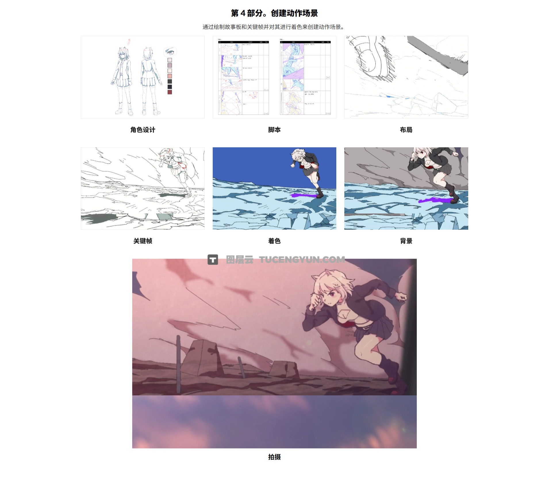 大师课程：掌握日漫风格角色、效果、场景、创作工作流AE+CSP视频课程 中文字幕（13031）图层云