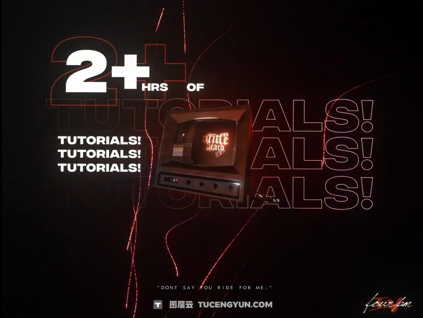 嘻哈朋克风格酸性金属镀铬音乐MV短片剪辑3D字母标题动画AE+Blender项目文件 4pm’s Title Card Pack（13052）图层云