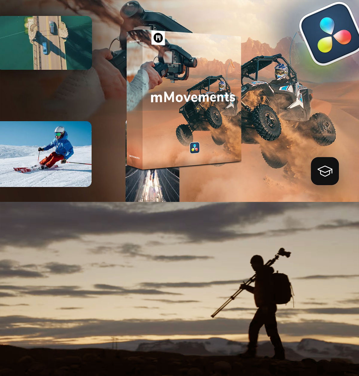 Motionvfx – mMovements DVR 50个创意摄像机运动跟踪镜头变焦电影摄影艺术效果达芬奇预设（11286）