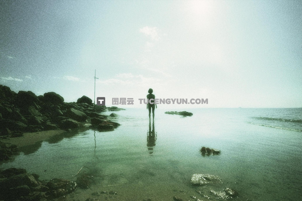 梦幻发光朦胧柔和灵魂神秘Y2K图片后期叠加滤镜PSD特效样机 Pastel Glow Photo Effect（13103）图层云